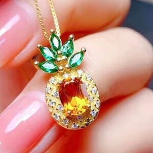 Pineapple Necklace 14k Gold Plate JA22